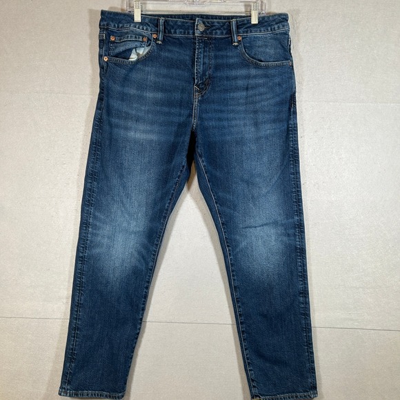 American Eagle Outfitters Mens 36x32 Athletic Fit Flex Jeans Dark Wash - Picture 2 of 13